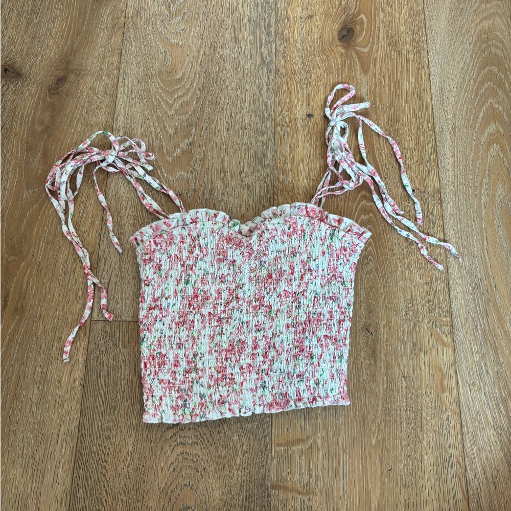 Pink floral, Katie J top size extra large kids